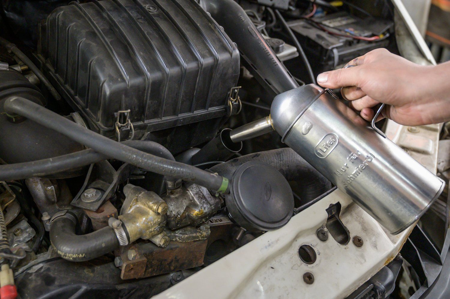 Motor in Werkstatt